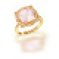 3.20CT Rond Cut Naturel Rose Quartz Rock Cristal Quartz Anneaux 925 Sterling Argent pour Femmes Engagement Fine Jewelry